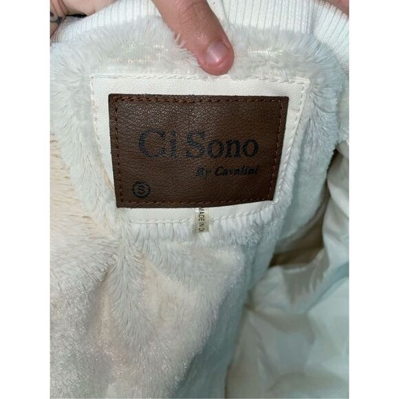 Ci Sono Light Cream Bomber Jacket with Zippers - Picture 8 of 9